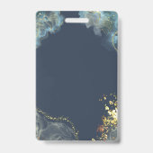 Persoonlijke foto trendy boho blauw badge (Achterkant)