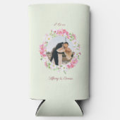 Persoonlijke foto trouwdatum bruid bruidegom op ma seltzer blikjeskoeler (Voorkant)