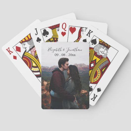 Persoonlijke foto trouwfeest pokerkaarten (Achterkant)
