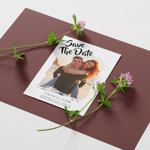 Persoonlijke foto trouwkaart save the date kaart