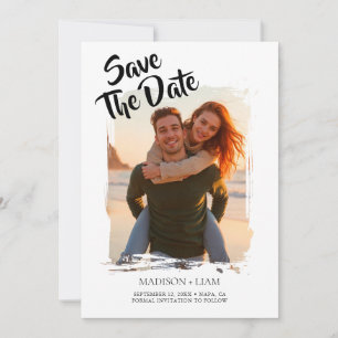 Persoonlijke foto trouwkaart save the date kaart