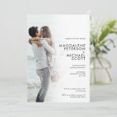 Persoonlijke foto typografie Witte Gradatie Bruilo Kaart (Staand voorkant)