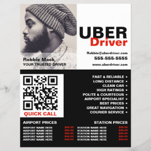Persoonlijke Foto, Uber-chauffeur - Prijslijst Flyer