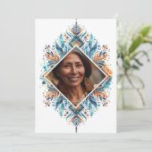 Persoonlijke Foto Uitnodiging voor 60 Jaar Pattern (Staand voorkant)