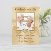 Persoonlijke foto uitnodigingen 50ste verjaardag (Staand voorkant)