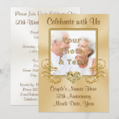 Persoonlijke foto uitnodigingen 50ste verjaardag (Voorkant / Achterkant)