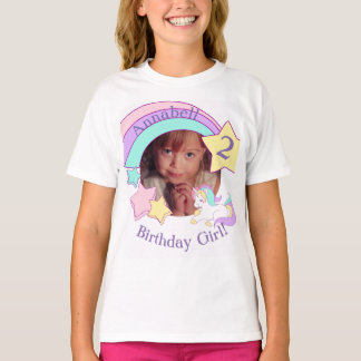 Persoonlijke foto Unicorn-verjaardag T-shirt