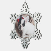 Persoonlijke foto Upload Design Ewn Pet Afbeelding Tin Sneeuwvlok Ornament (Rechts)
