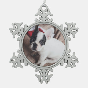 Persoonlijke foto Upload Design Ewn Pet Afbeelding Tin Sneeuwvlok Ornament