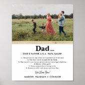 Persoonlijke foto-Vaderdag Cadeaus Poster (Voorkant)