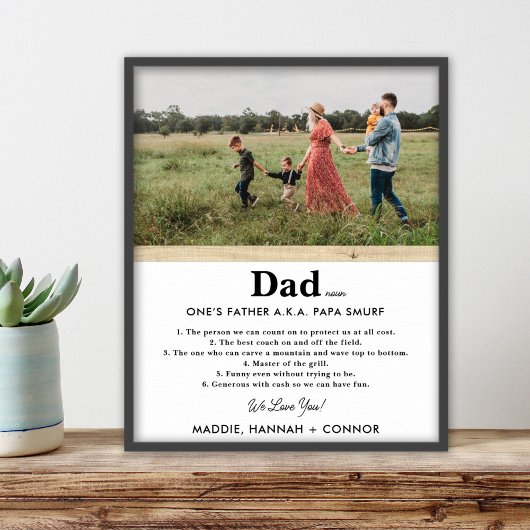 Persoonlijke foto-Vaderdag Cadeaus Poster