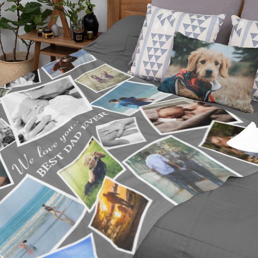 Persoonlijke foto van 17 pa Collage | VADERDAG F Fleece Deken