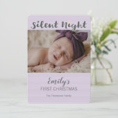 Persoonlijke foto van baby's eerste kerstmis feestdagenkaart (Staand voorkant)