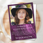Persoonlijke foto van begrafenis Memorial Bedankkaart
