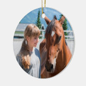 Persoonlijke foto van beste paarden en Afbeelding Keramisch Ornament (Links)