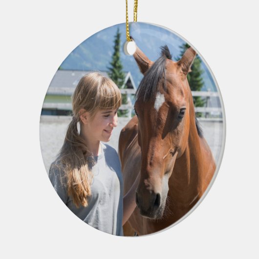 Persoonlijke foto van beste paarden en Afbeelding Keramisch Ornament (Links)