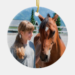 Persoonlijke foto van beste paarden en foto's keramisch ornament
