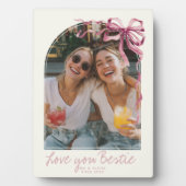 Persoonlijke foto van beste vriendinnen met roze s fotoplaat (voorkant)