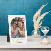 Persoonlijke foto van beste vriendinnen met roze s fotoplaat (Zijkant)