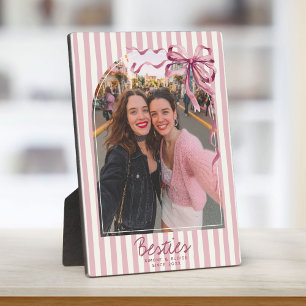 Persoonlijke foto van beste vriendinnen met roze s fotoplaat