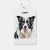 Persoonlijke foto van Border Collie huisdier Cadeaulabel (Achterkant)
