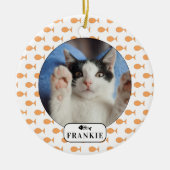 Persoonlijke foto van Cat Goldfish Pet Keramisch Ornament (Voorkant)