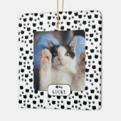 Persoonlijke foto van Cat & Pawprint Pet Keramisch Ornament (Links)