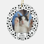 Persoonlijke foto van Cat & Pawprint Pet Keramisch Ornament (Links)
