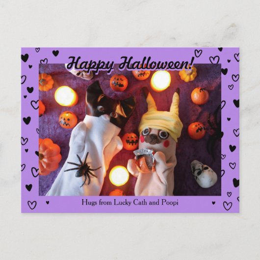 Persoonlijke foto van Cute Halloween Black Briefkaart (Voorkant)