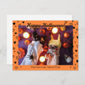 Persoonlijke foto van Cute Halloween Black Briefkaart (Voorkant / Achterkant)