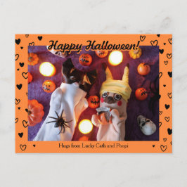 Persoonlijke foto van Cute Halloween Black Briefkaart