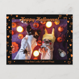 Persoonlijke foto van Cute Halloween Oranje Briefkaart