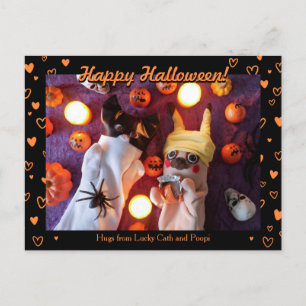 Persoonlijke foto van Cute Halloween Oranje Briefkaart