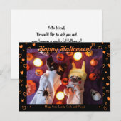 Persoonlijke foto van Cute Halloween Oranje Briefkaart (Voorkant / Achterkant)