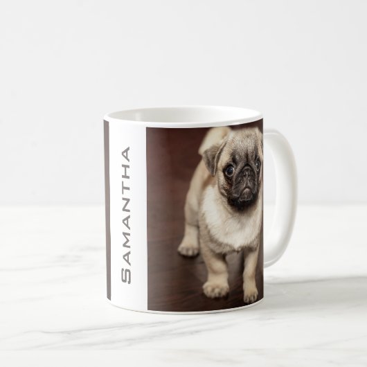 Persoonlijke foto van Cute Pug-foto Koffiemok (Voorkant rechts)
