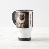 Persoonlijke foto van Cute Pug-foto Reisbeker (Voorkant links)
