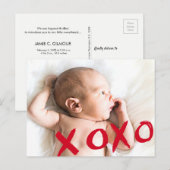 Persoonlijke foto van de Baby van XOXO Valentijns Aankondigingskaart (Voorkant / Achterkant)