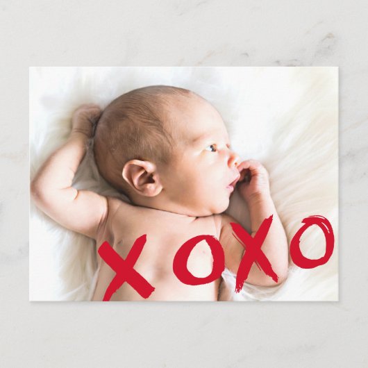 Persoonlijke foto van de Baby van XOXO Valentijns Aankondigingskaart (Voorkant)