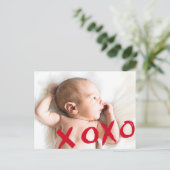 Persoonlijke foto van de Baby van XOXO Valentijns Aankondigingskaart (Staand voorkant)