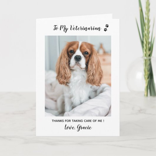 Persoonlijke foto van de dierenarts Pet Care Pet Bedankkaart (Voorkant)