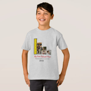 Persoonlijke foto van de eerste schooldag als mijl t-shirt