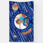 Persoonlijke foto van de Outer Space Melkweg Spandoek (Verticaal)