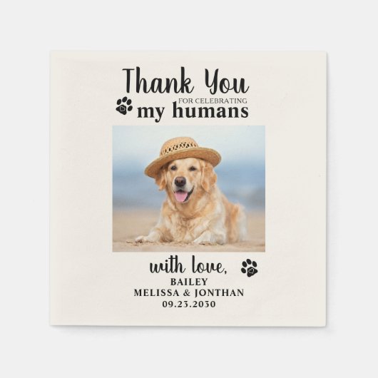 Persoonlijke foto van Dog Dank je weddenschap Servet (Voorkant)