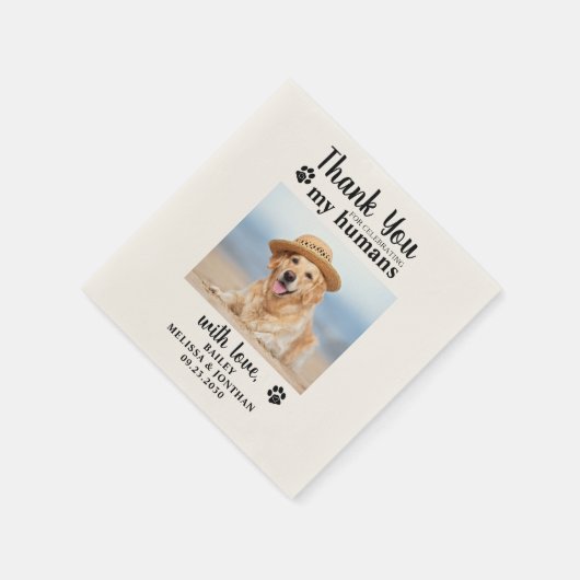 Persoonlijke foto van Dog Dank je weddenschap Servet (Hoek)