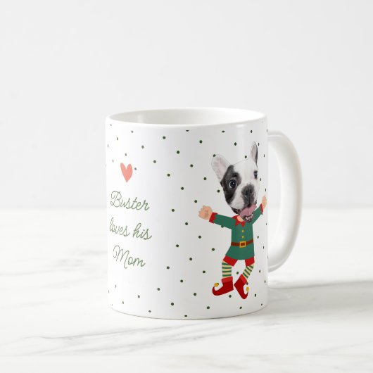 Persoonlijke foto van Dog Face Fun Kerstmis Elf Pe Koffiemok (Voorkant rechts)