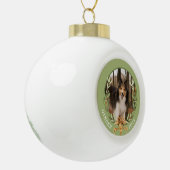 Persoonlijke foto van Dog Keramische Bal Ornament (Links)
