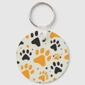 Persoonlijke foto van Dog Paw Print Pet Photo Cat  Sleutelhanger (Voorkant)