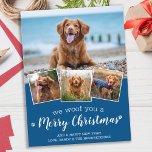 Persoonlijke foto van Dog Pet Collage kerst Feestdagenkaart<br><div class="desc">We wilden je een prettige kerst geven. Verstuur leuke feestvreugde met deze superschattige persoonlijke, persoonlijke, persoonlijke feestelijke fotokaart. Vrolijk kerstwensen van de hond met schattige pootafdrukken in een leuk modern fotocollage-ontwerp. Voeg de foto's of familiefoto's van uw hond toe met de hond, en personaliseer met familienaam, bericht en jaar. Deze...</div>