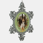 Persoonlijke foto van Dog Tin Sneeuwvlok Ornament (Links)