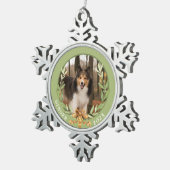 Persoonlijke foto van Dog Tin Sneeuwvlok Ornament (Rechts)